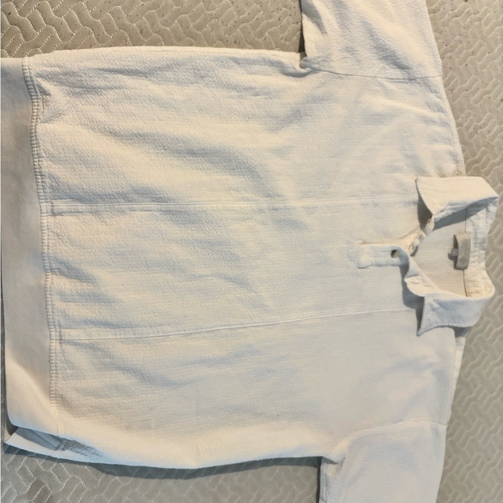 White Textured Long Sleeve Shirt